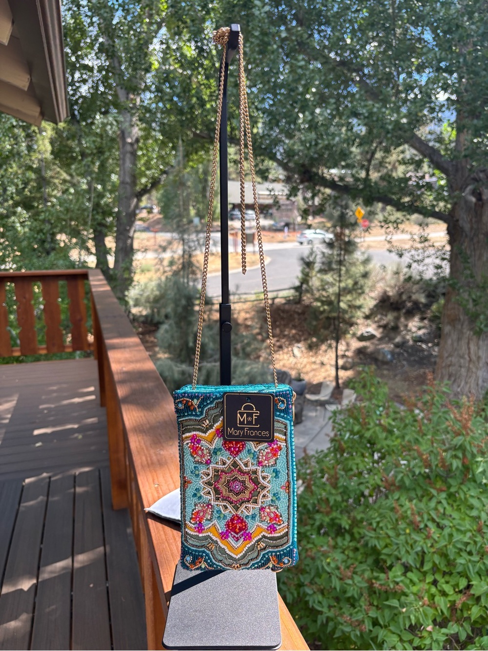 Mary Frances Venice teal Multicolor Beaded bag with Crossbody - Picture 13 of 17